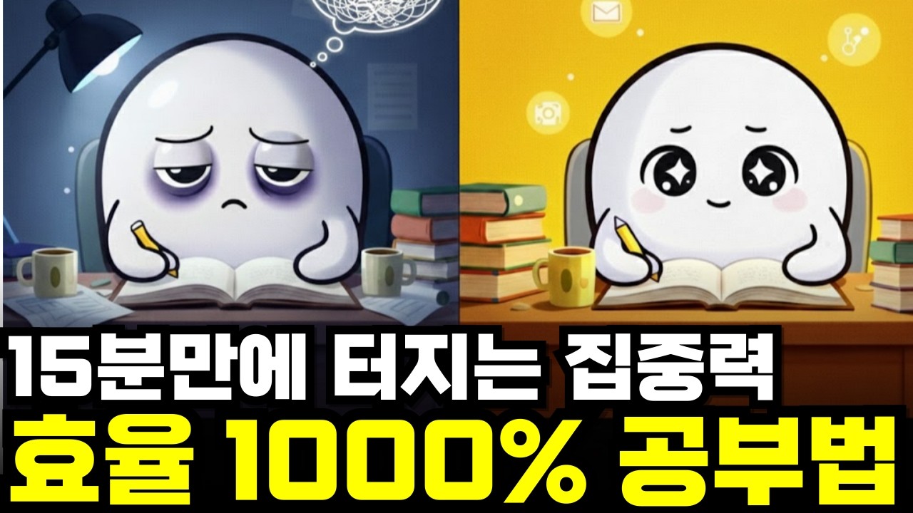 15분만에 터지는 미친 집중력 (효율 1000% 공부법)