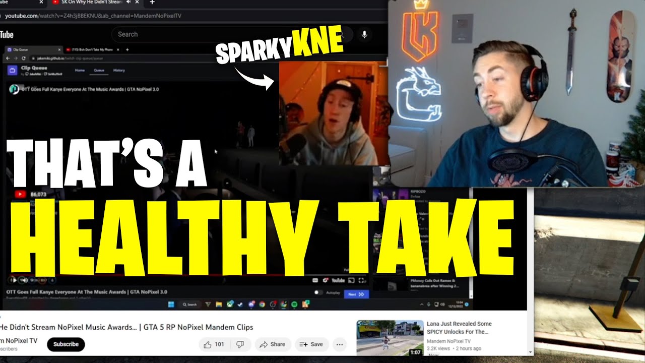 Kebun reacts to SparkyKNE on why he did not stream Nopixel Music Awards | Nopixel GTA RP