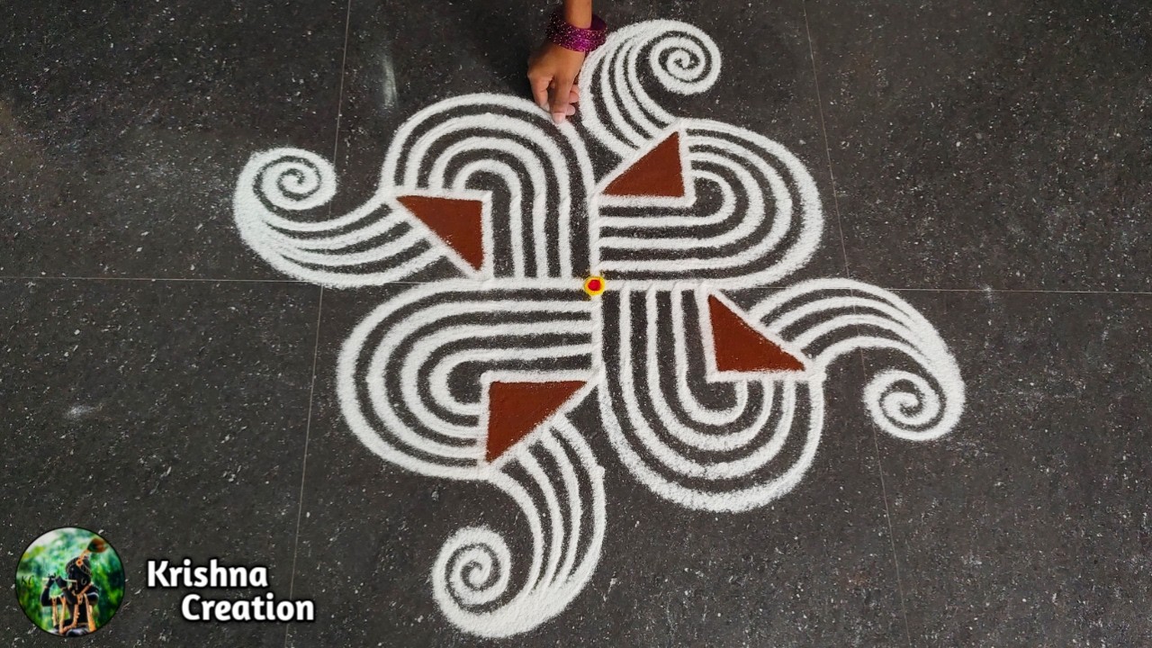 Easy Padi Kolam Design with 5x3x3 dots | Creative Rangoli | Padi Kolam Muggulu | Rangoli Kolam