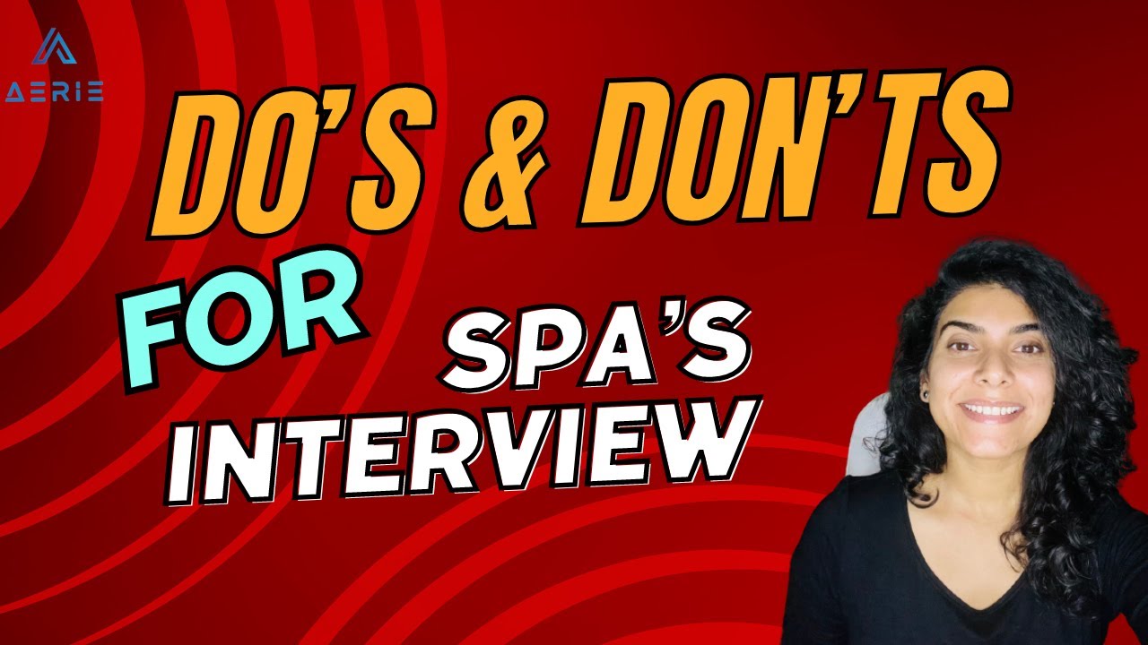 Do's & Don'ts for SPA's Interview |Tips for SPA Interview | GATE 2025