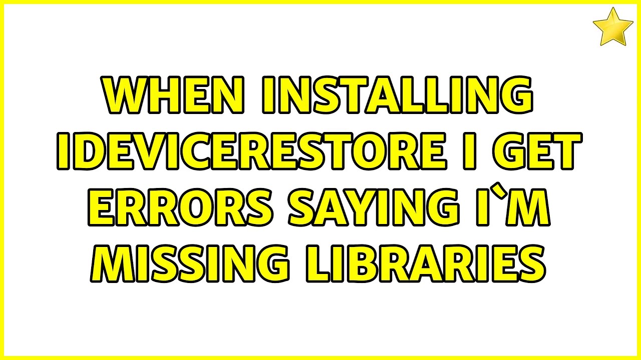Ubuntu: When installing idevicerestore i get errors saying i`m missing libraries