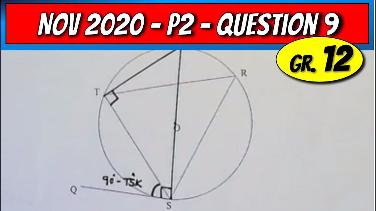 Nov. 2020 - Paper 2 - Question 9 - Euclidean Geometry (Grade 12 Mathematics)