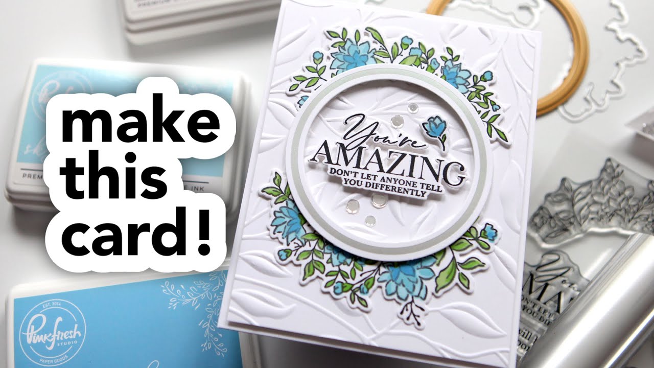 Stamp, stencil, die cut and emboss—all the things in one card!