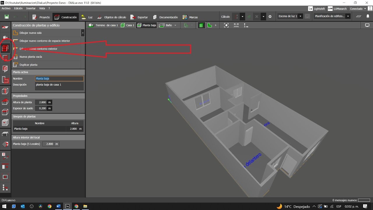 003 | Construcción de plantas y edificio  (DIALux evo)