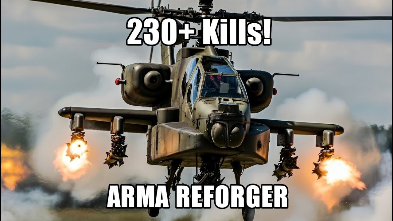 Apache Helicopter ABSOLUTELY DESTROYS enemies in Arma Reforger! 250+ Kills! | WCS | TTT | Karambit