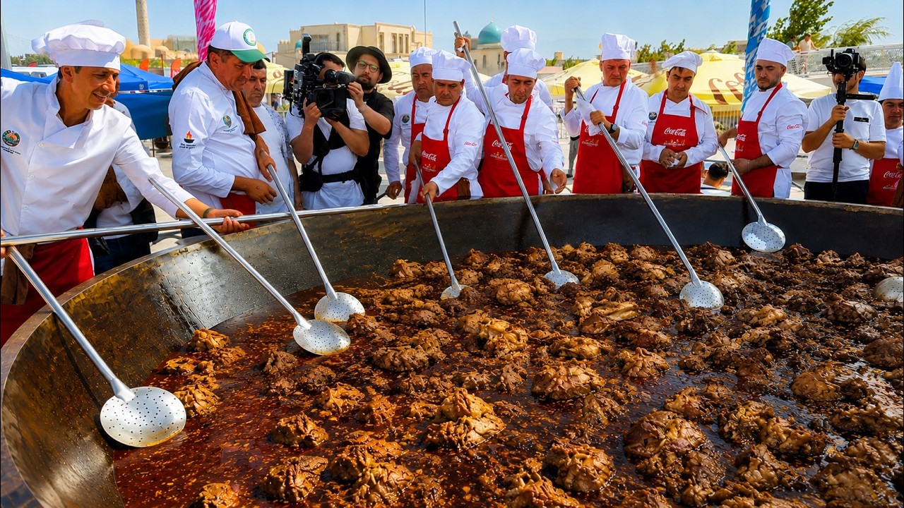 SHOCK WORLD RECORD! 55 Master Chefs Cook 7,000kg GIANT Samarkand Pilaf!