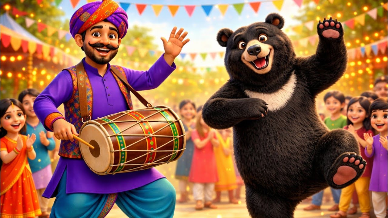 Kalu Madari Aaya 🐻 कालू मदारी आया | Hindi Rhymes for Kids | Cartoon Nursery Song | Fun Kids Video