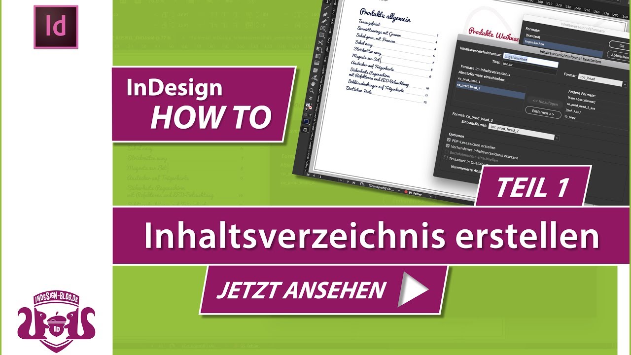 Inhaltsverzeichnis erstellen – Teil 1 // InDesign HOW TO