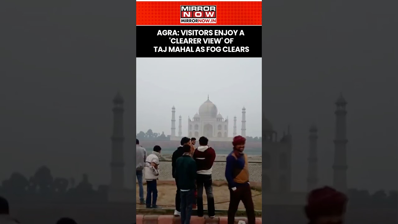 Visitors Enjoy Clear View Of Taj Mahal As Dense Fog Clears In Agra #shorts #agra #tajmahal #weather