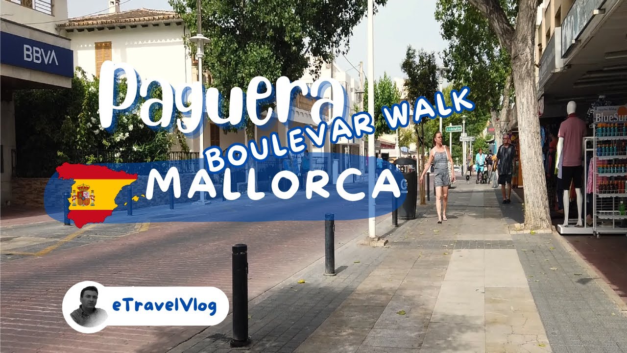 Paguera, Mallorca street walk, Morning walk in Paguera, Bulevar de Peguera