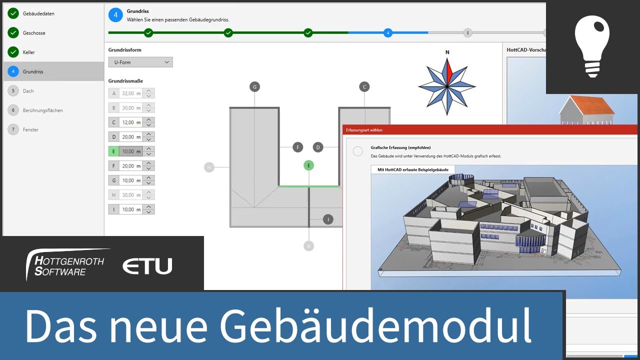Das neue Geb&auml;udemodul - Teil 1 - Erfassungsassistent mit der integrierten HottCAD