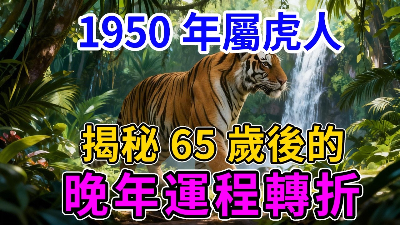 1950年庚寅年生，屬虎人的晚年命運！76歲以後，會怎樣？