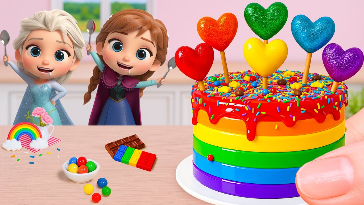 Miniature Rainbow Cake Recipe 🌈 Cute Mini Rainbow Heart Cake Decorating Ideas 🍰 Yummy Teeny
