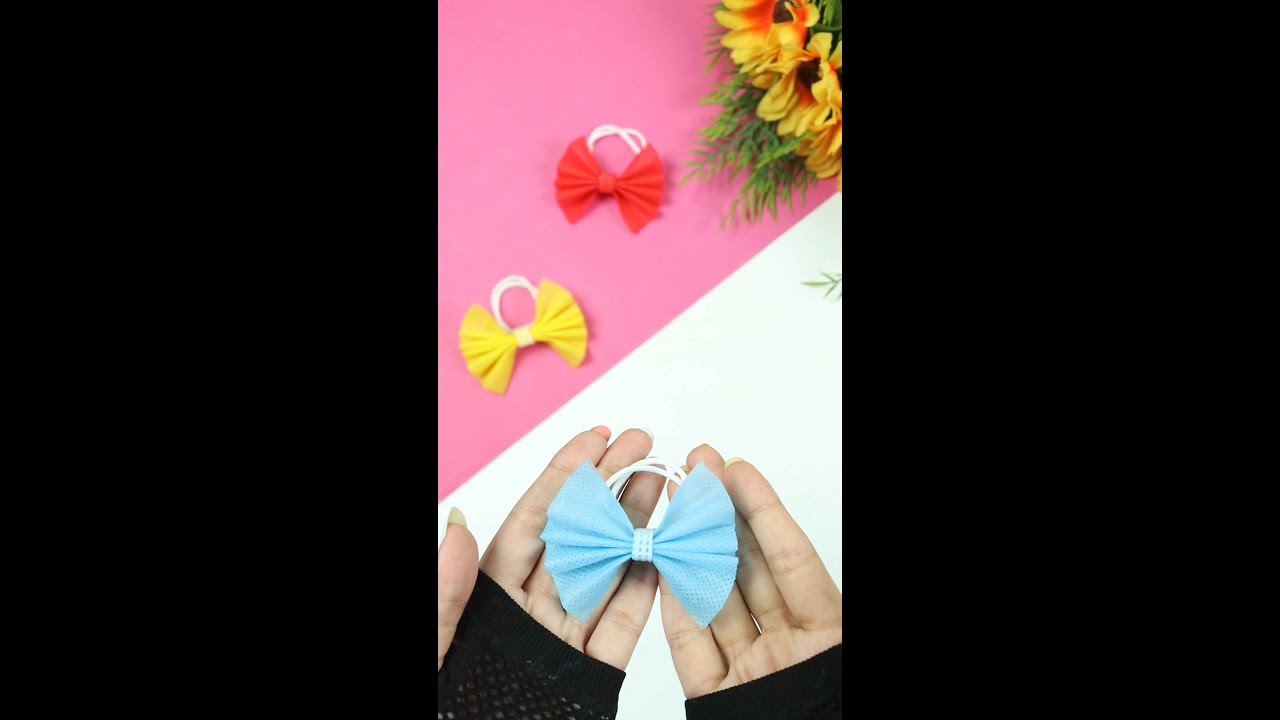 How to Make Hair Band with Face Mask / DIY Easy Hair Bands Making at Home #Shorts