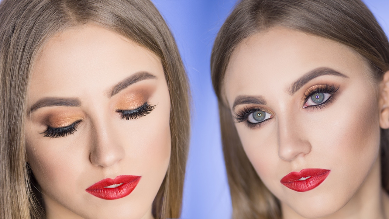 Soft Smokey eyes bronzo con labbra rosse 💋 | Trucco Glamour e sofisticato ✨ | | PN MAKEUP