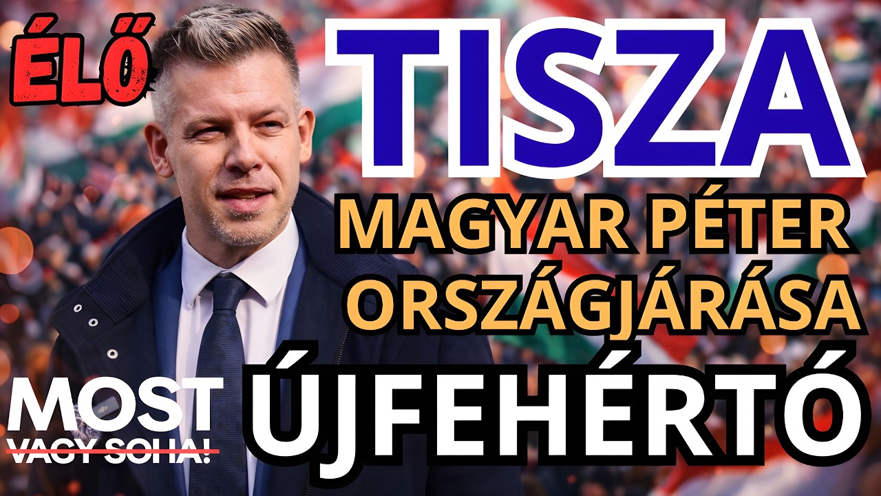 Magyar P&eacute;ter orsz&aacute;gj&aacute;r&aacute;sa - &Uacute;JFEH&Eacute;RT&Oacute; 🔴⚪🟢 &Eacute;LŐ K&Ouml;ZVET&Iacute;T&Eacute;S - TISZA  #tiszap&aacute;rt #magyarpeter