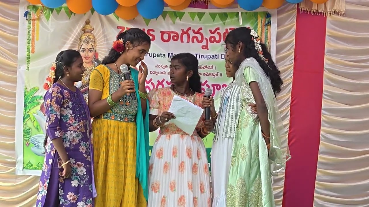 A beautiful song from 9th class girls ar Ragannapatteda ZPHS 2026 Saraswati pooja