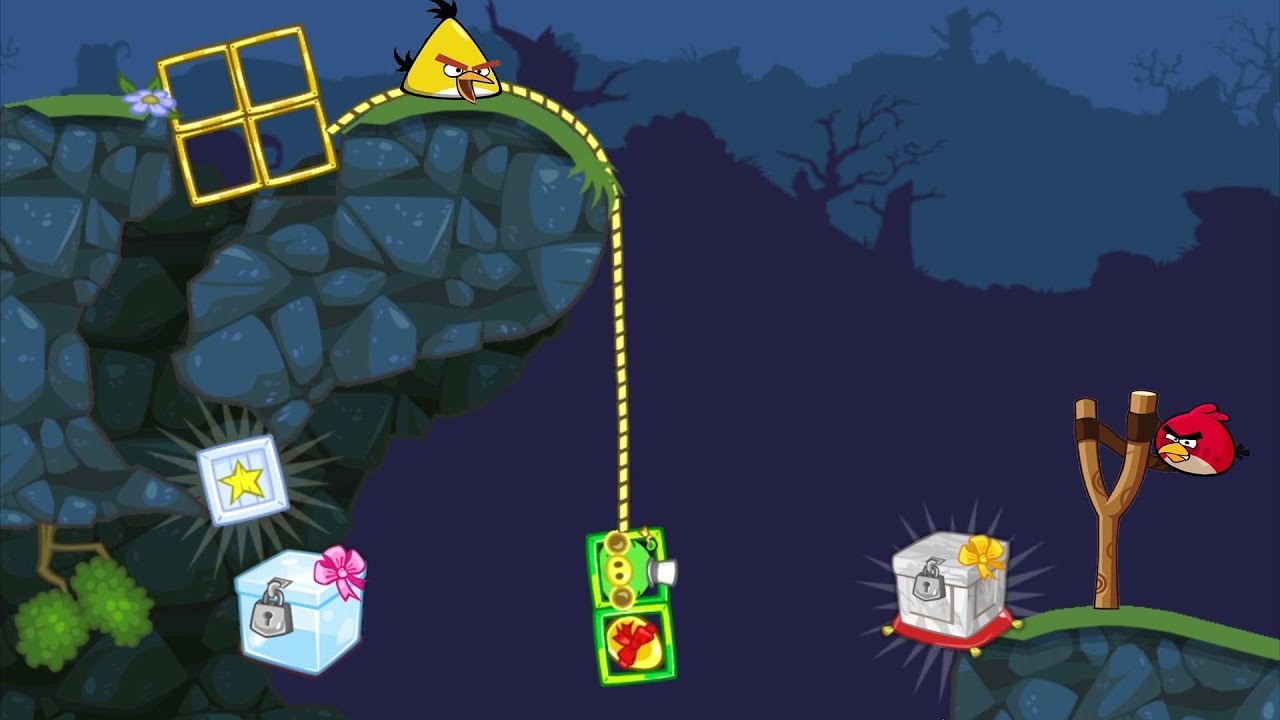 Bad Piggies - CATCH THE CRATE WITH GOLDEN ROPE WHILE MEETING ANGRY BIRDS!