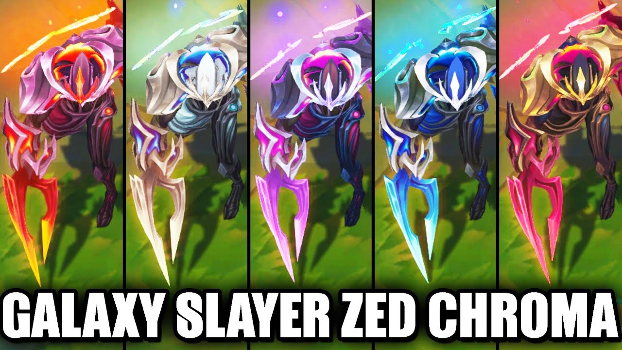 All Legendary Galaxy Slayer Zed Chroma Skins Spotlight (League of Legends)