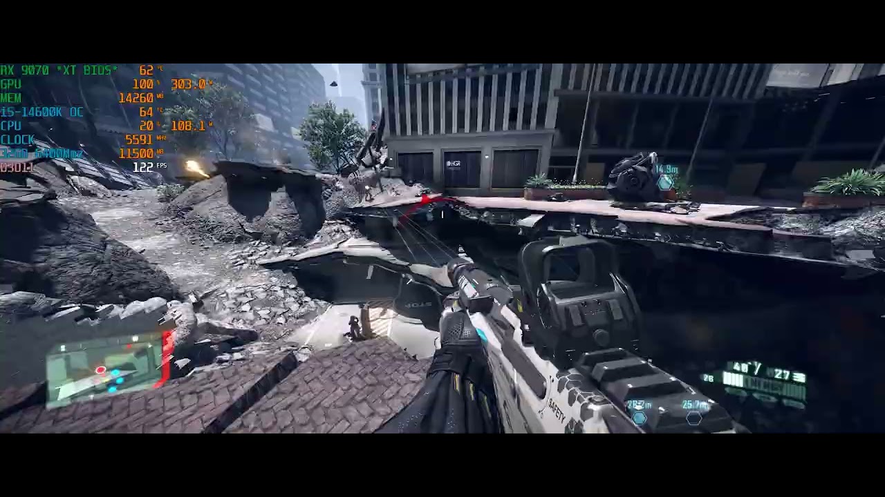 Crysis 2 Remastered : RX 9070 (XT BIOS flash) ⦁ i5 14600K OC (Very High 3440X1440 SMAA 2TX No RT