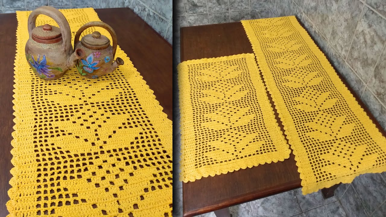 TRILHO DE MESA ELEGÂNCIA TUTORIAL CROCHÊ PASSO A PASSO.