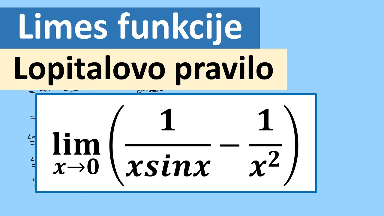 Granična vrednost funkcije. Više puta primenjujemo Lopitalovo pravilo