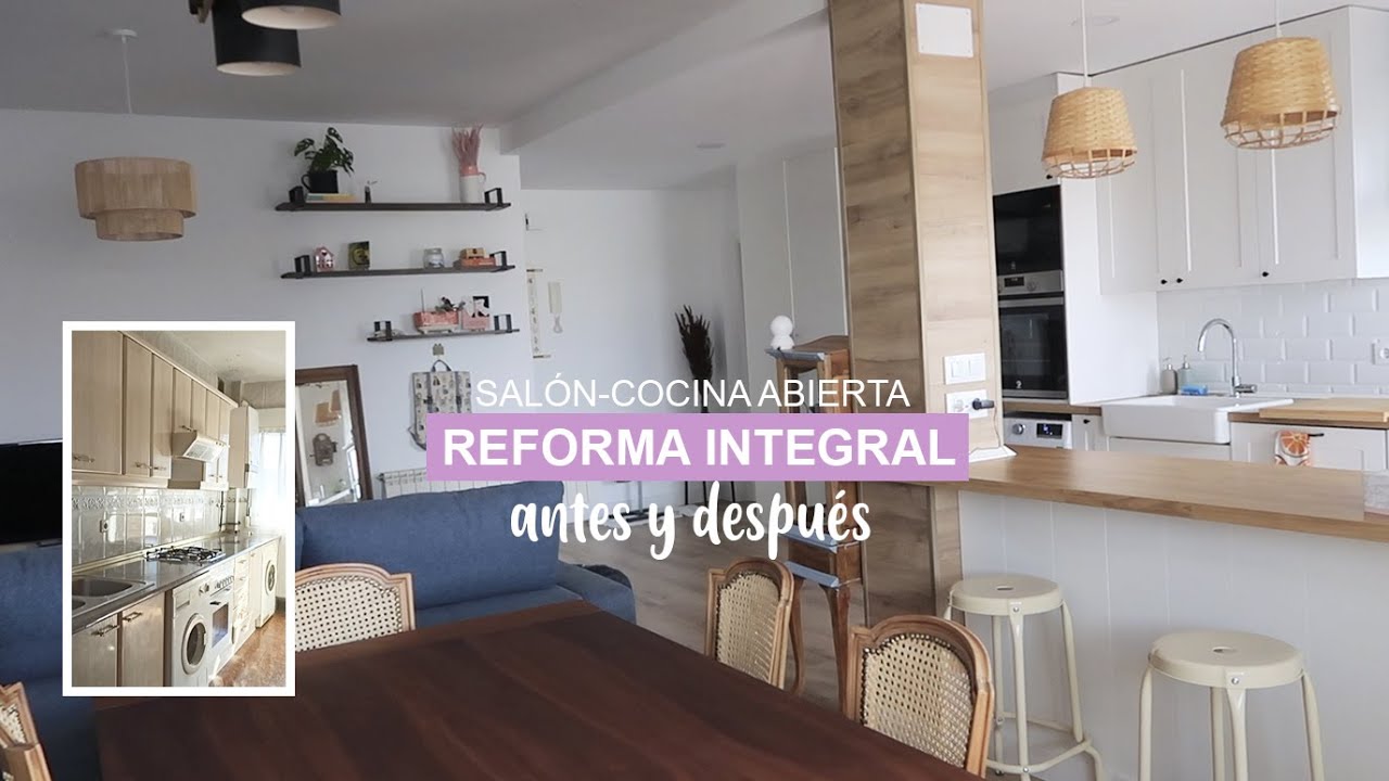 *antes y despu&eacute;s* SAL&Oacute;N - COCINA ABIERTA | Reforma Integral | Pati Petite