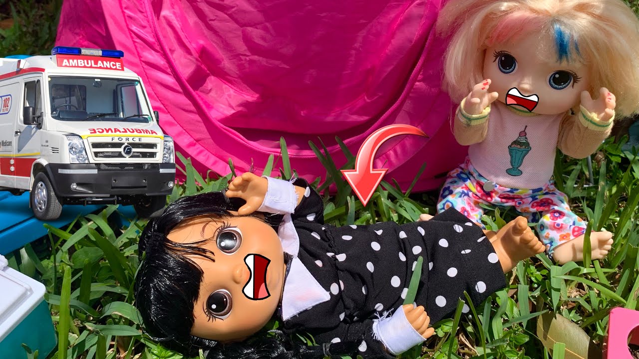 Baby Alive Wednesday Addams gets hurt at summer camp! 😰