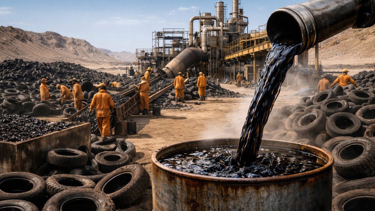 Millions of Waste Tyres Refined Into Black Oil | Inside Pakistan’s Powerful Recycling Factory
