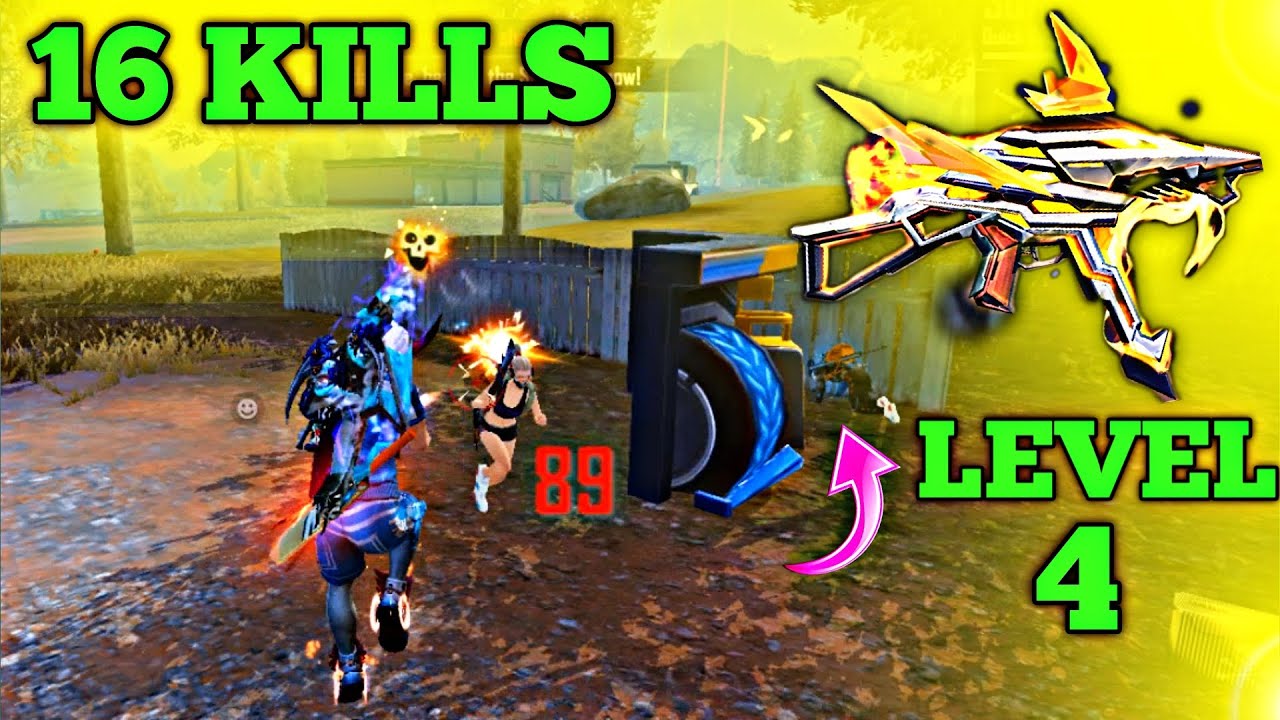 UMP LEVEL 4 GAMEPLAY || 16 KILL SOLO VS SQUAD || FREE FIRE SAKIB || GARENA FREE FIRE