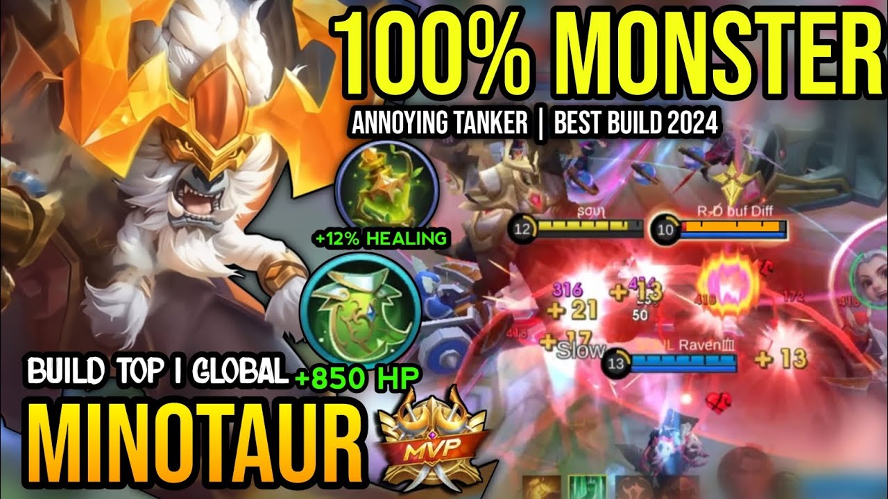 MINOTAUR BEST BUILD 2024 | BUILD TOP 1 GLOBAL MINOTAUR GAMEPLAY | MOBILE LEGENDS✓
