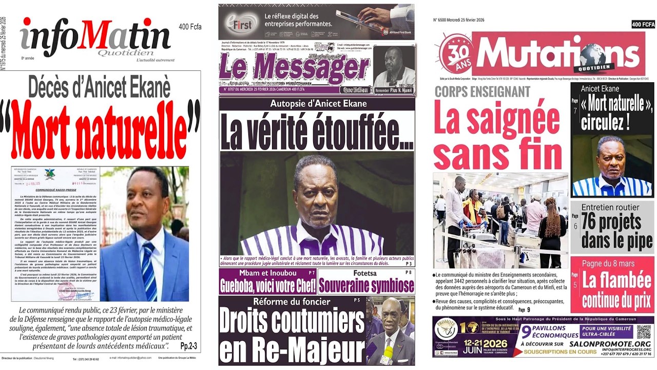 DÉCÈS D'ANICET EKANE : 