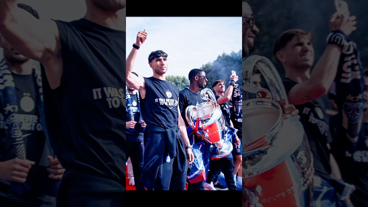 🏆🇫🇷 Paris erupts as PSG celebrates UCL glory with fans! 🔴🔵🔥 #shorts #psg #champion #paris #celebrate