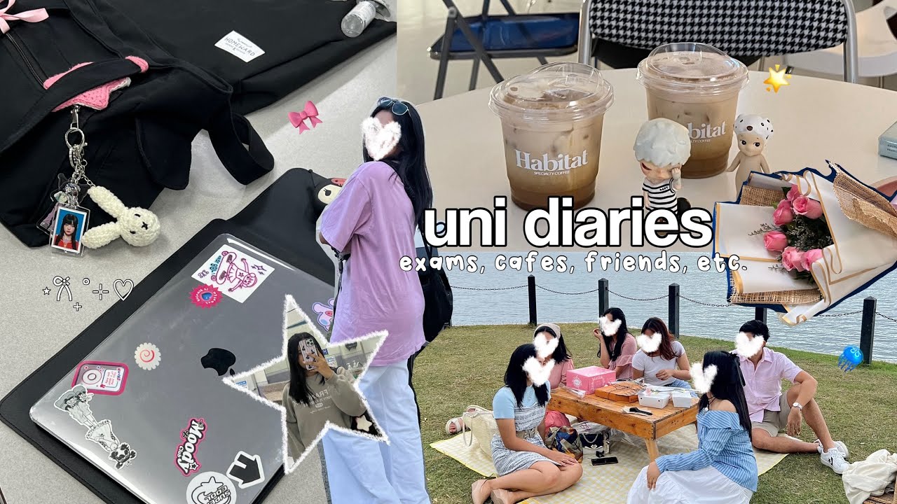 uni vlog 💻 prelim exams, productive study, cramming, aesthetic cafes, valentines, life lately