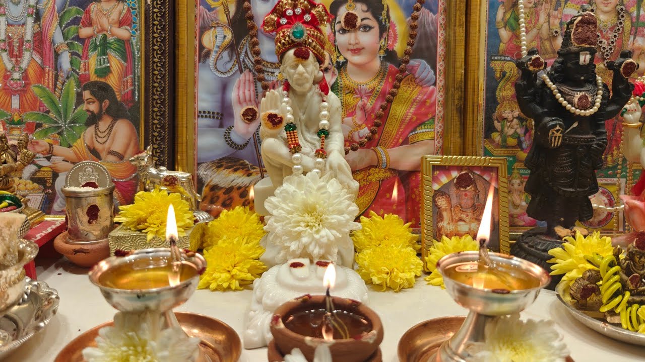 Sai puja,  Thursday  puja గురువారం శ్రీ సాయిబాబా నిత్య పూజ 👏 మట్టి ప్రమిదలో ఆవునెయ్యి దీపం 👏