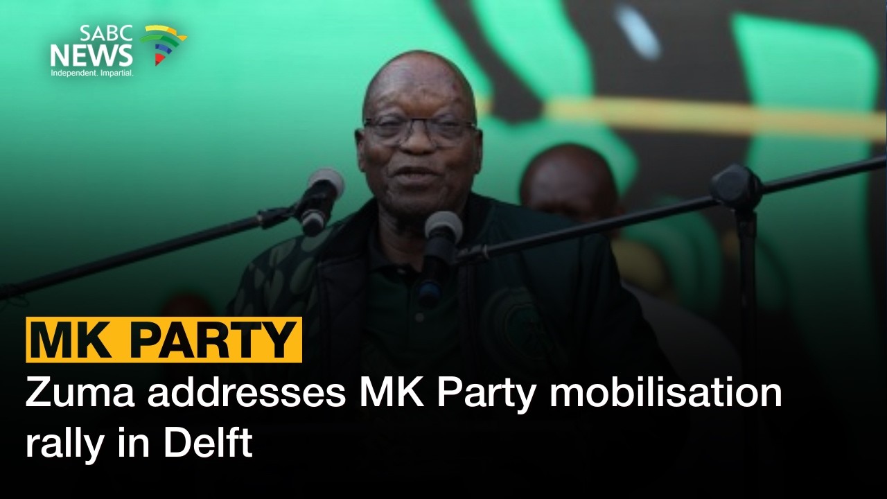 Zuma przemawia na wiecu mobilizacyjnym Partii MK w Delft