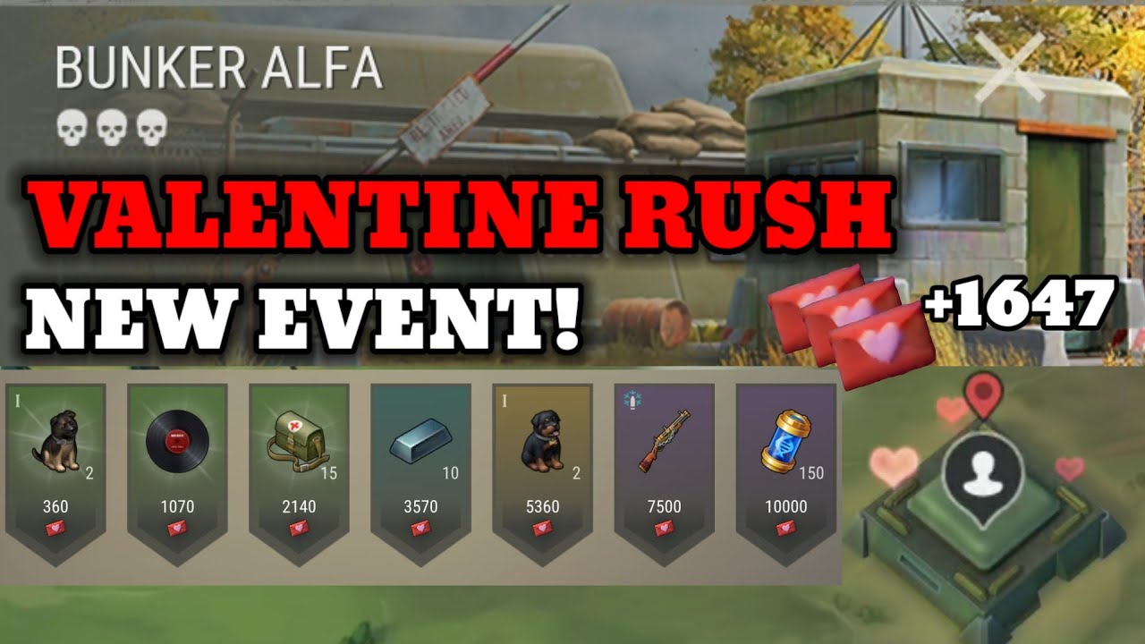 NEW EVENT! VALENTINE RUSH | BUNKER ALPHA EASY AND HARD MODE| LAST DAY ON EARTH V.1.33