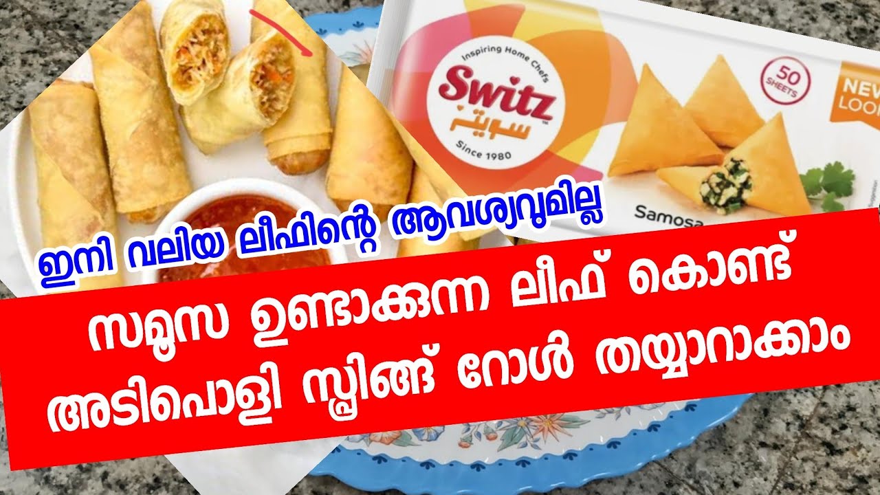 സമൂസ ഉണ്ടാക്കുന്ന ചെറിയ ലീഫ് കൊണ്ട് അടിപൊളി സ്പ്രിങ്ങ് റോൾ തയ്യാറാക്കാം/ഇനി വലിയ ലീഫിന്റെ ആവശ്യമില്ല