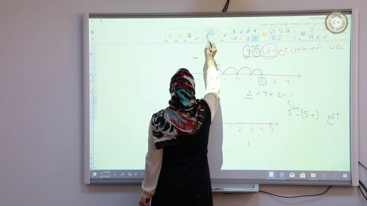 الجمع والطرح باستخدام خط الاعداد