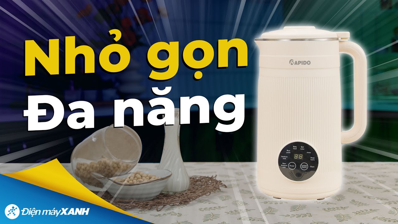 MÁY LÀM SỮA HẠT nhỏ gọn như bình đun siêu tốc nhưng đa năng