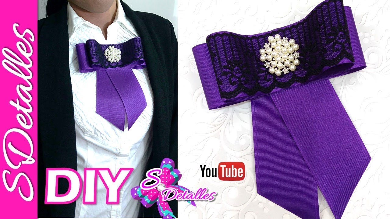 Como hacer Moños: Corbatín o Bow Brooch #2  | Video# S2 | SDetalles | DIY