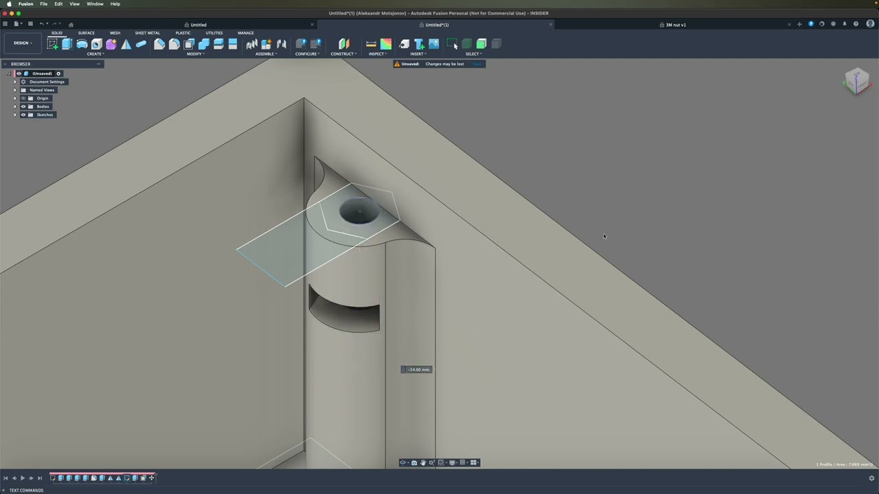 2 Embedded nut tequnique for 3D printed part using Fusion 360