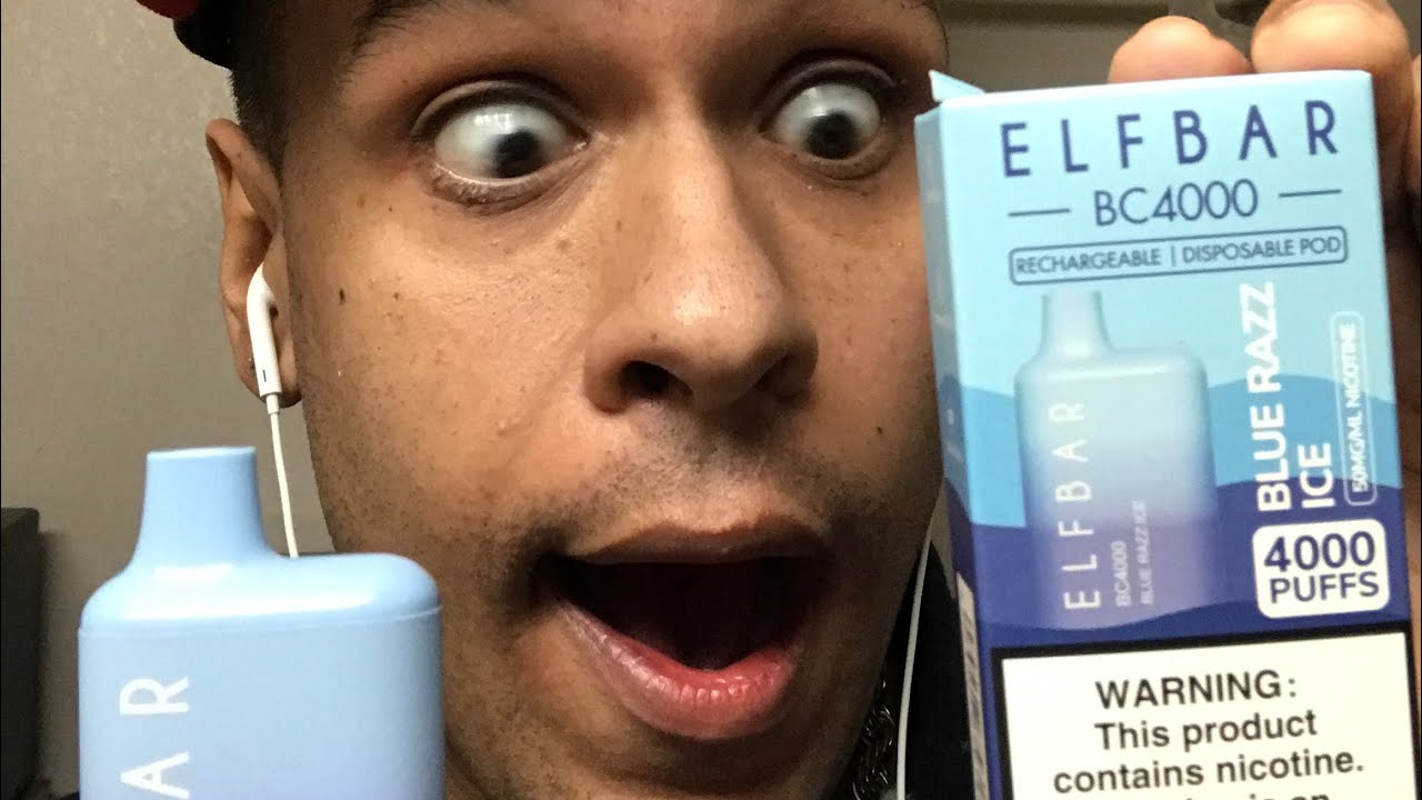 Elf Bar BC4000 Blue Razz Ice 4000 Puffs! Rechargeable Vape Review #vape #vibes #elf #hookah #elfbar