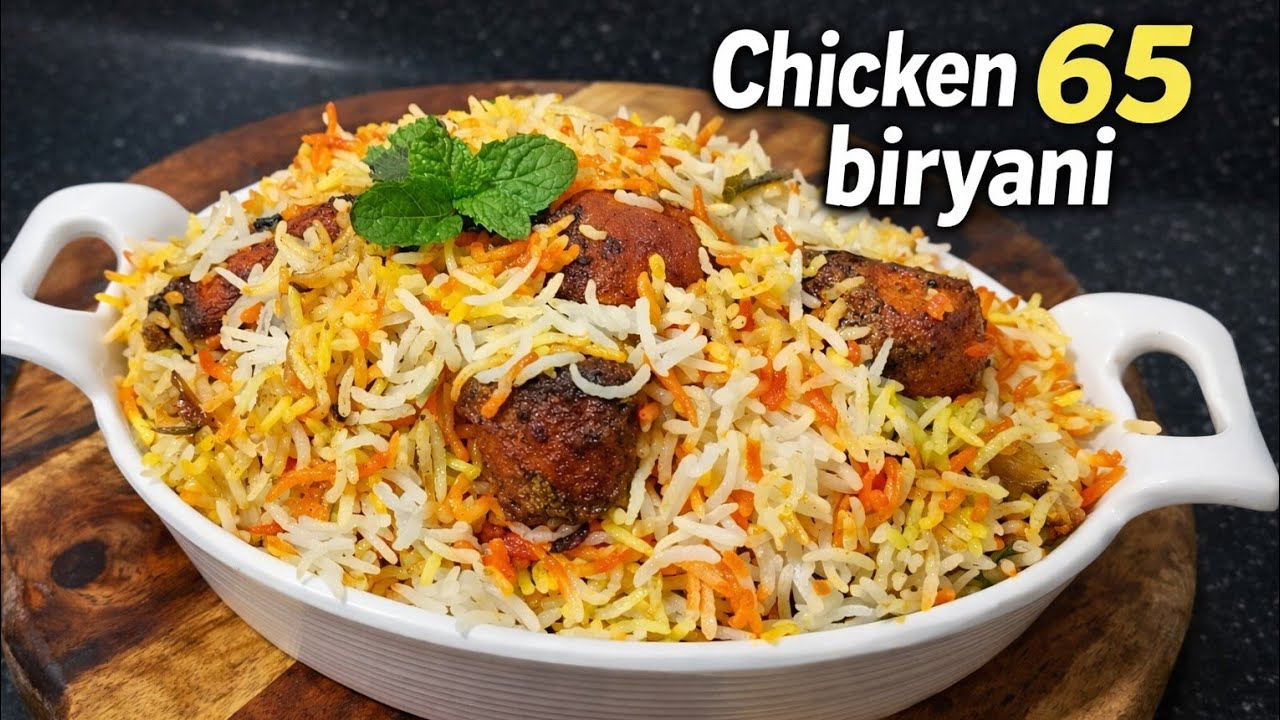 Chicken 65 Biryani Recipe | Chicken 65 Dum Biryani | मसालेदार चिकन 65 दम बिरयानी | Chicken 65 Rice 