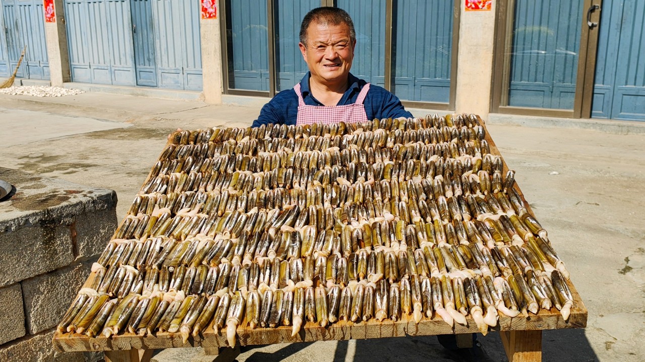 蟶王價格賤如土，阿胖山包下海鮮檔口所有蟶王，做蟶王宴