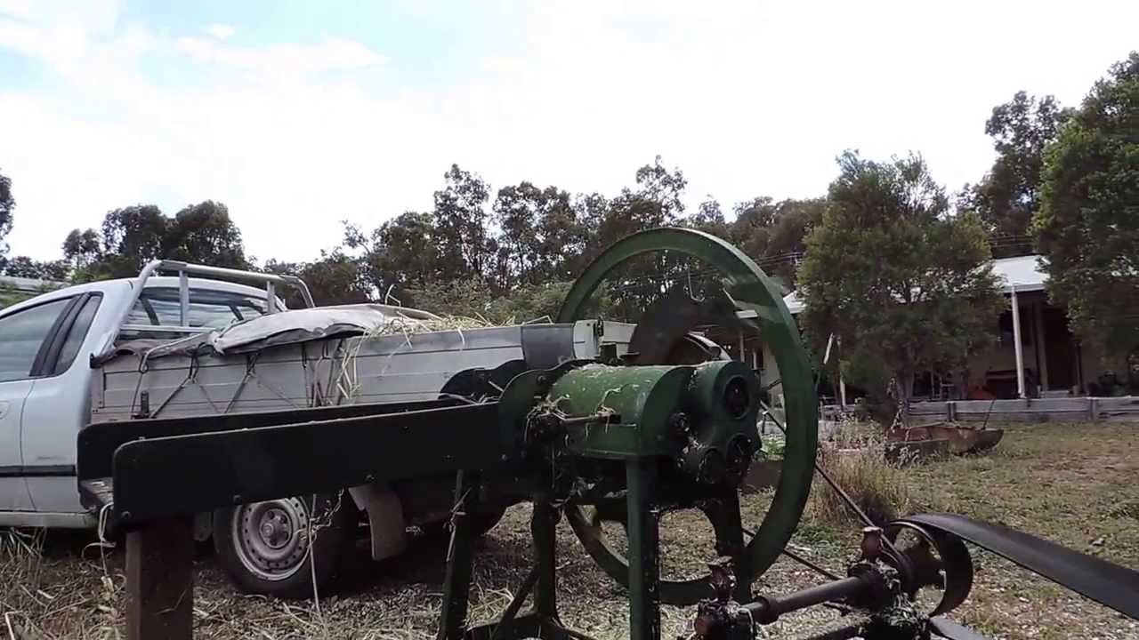 Lister Model D running a chaff cutter