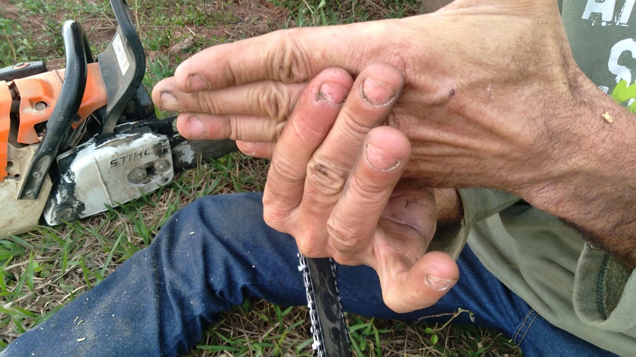 Como Afia Corrente da Motosserra para tira Prancha ou Taboa