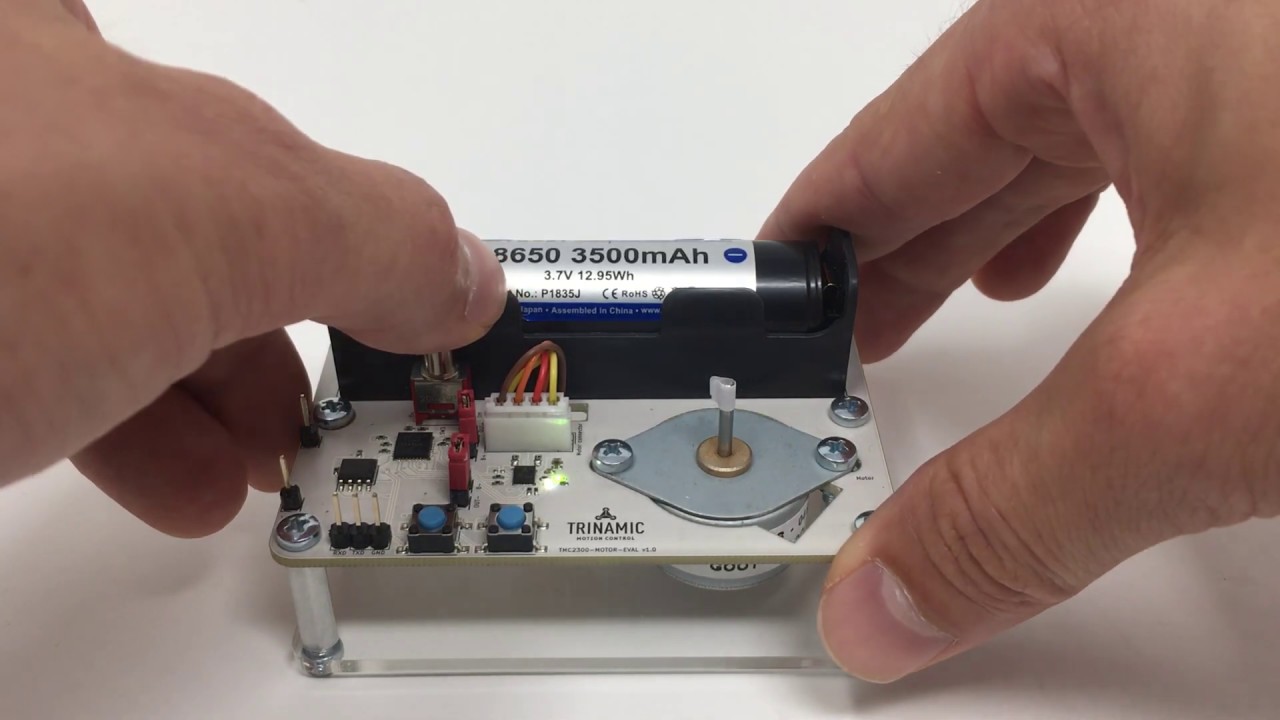 Demonstration of the battery-powered TMC2300-MOTOR-EVAL - Sound on