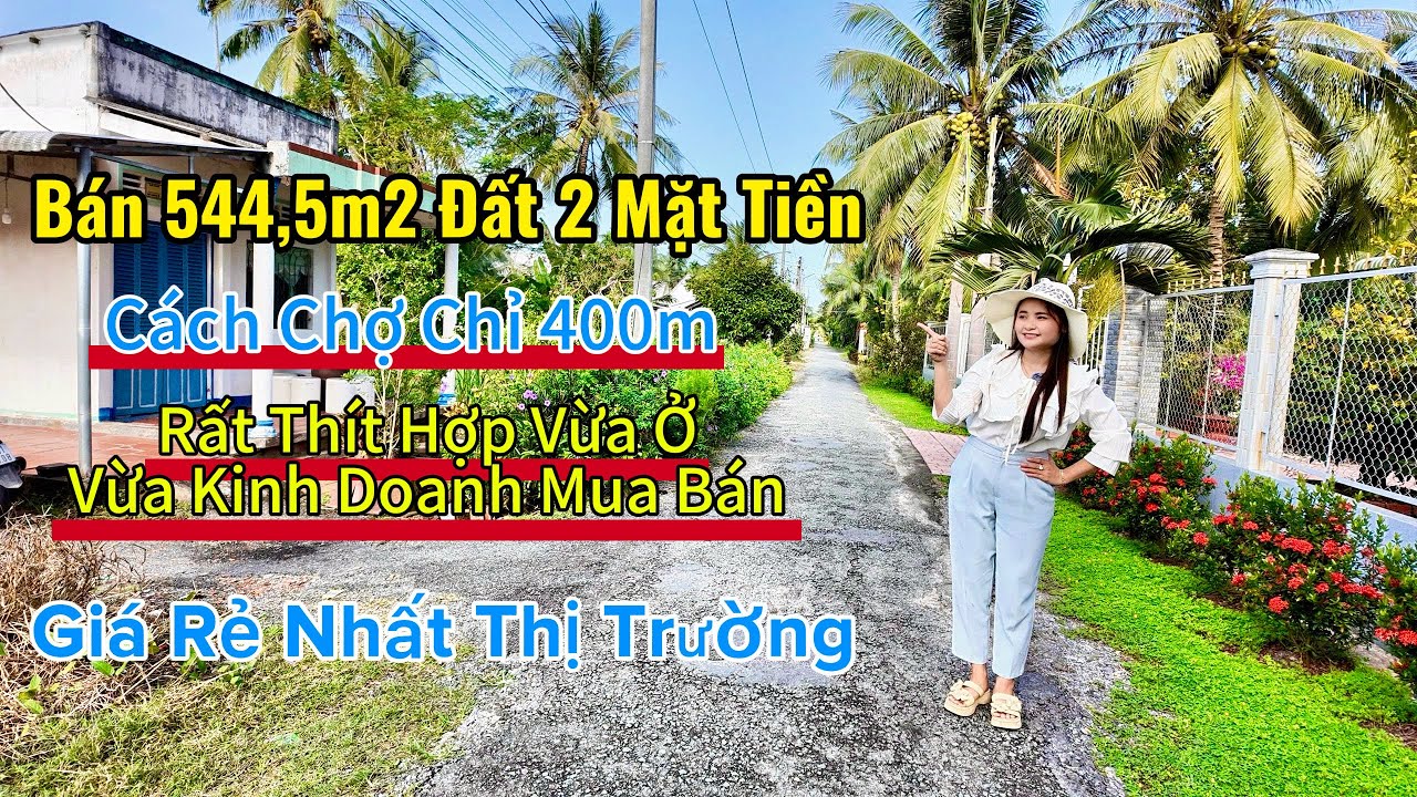 bán 544m2 Đất 2 mặt tiền siêu đẹp có thổ cư sẵn xã tân long huyện mang thít vĩnh long