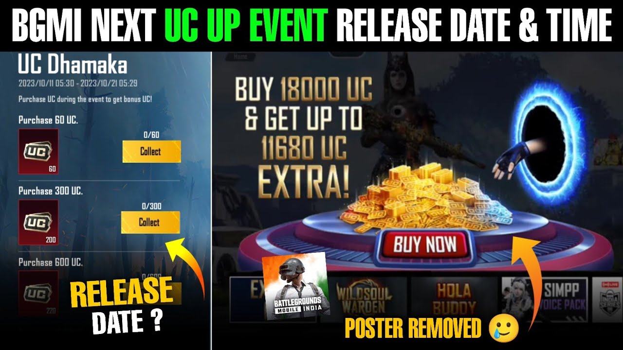 When will the next Uc event come in Bgmi? Why was the Uc Up poster removed in Bgmi?